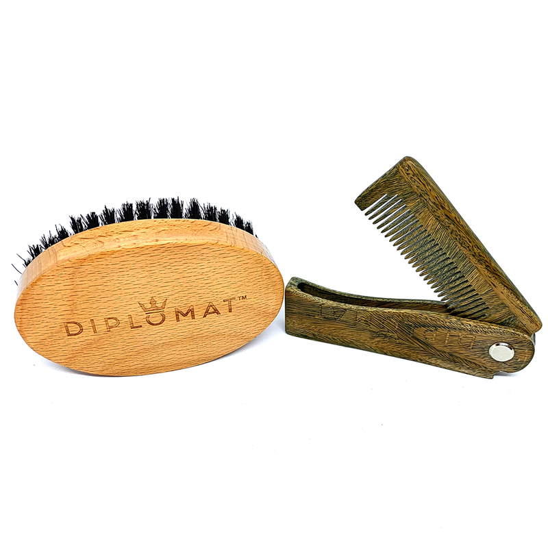 Gentleman's Beard Brush and Comb Set