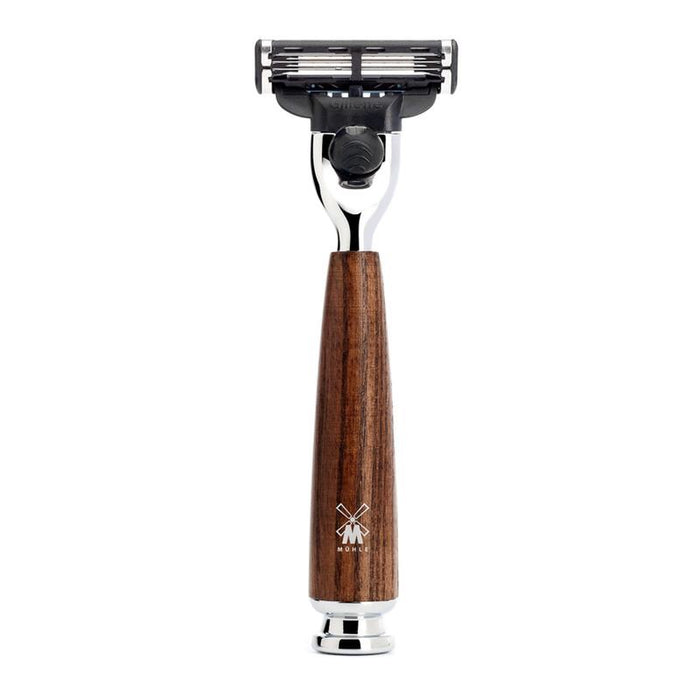 3 Blade Razor Set – Shaving Brush and Bowl – Steamed Ash